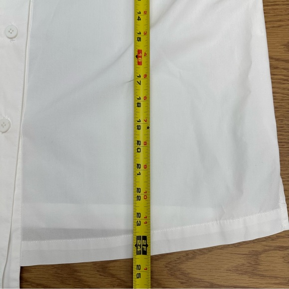 Xiaoyan Lin White Cotton Button Down Shirt Size M Unique Design Cowl Neck Resort - Picture 13 of 15